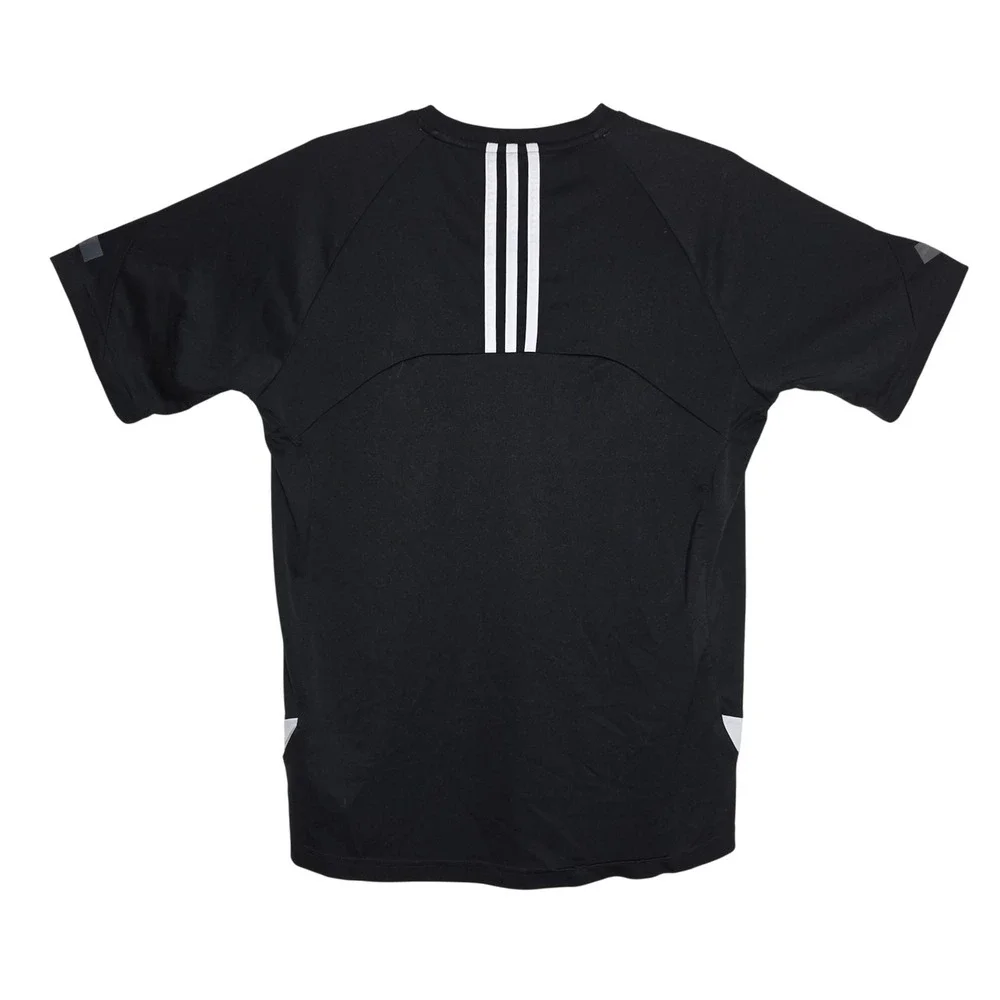 Adidas Anda Athletic Soccer Shirt Mens Medium Black Short Sleeve Training Good